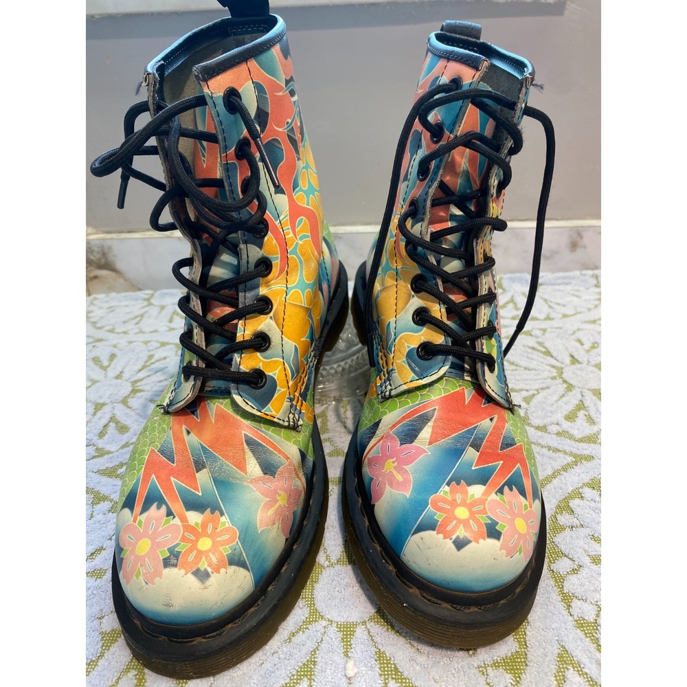 Doc Martens Psycho Tattoo 1460 Leather Boots Women's US 7 & UK 5 Rare Few Scuffs - Picture 6 of 16